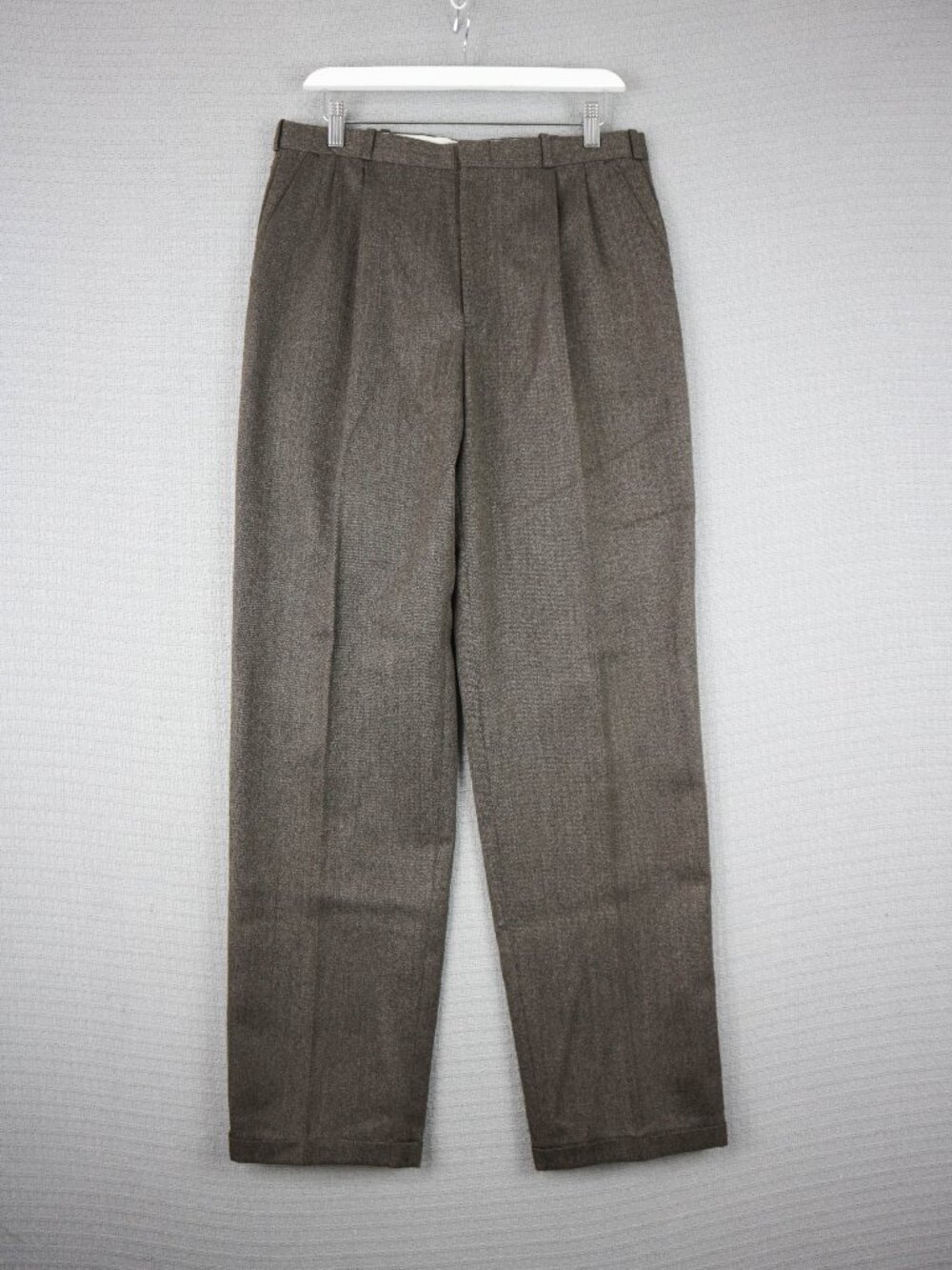 Cricketeer Brown Straight Cut Trousers 45% Wool Blend Mens 30W
